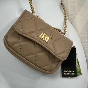 Badgley Mischka Beige Mini Purse NWT